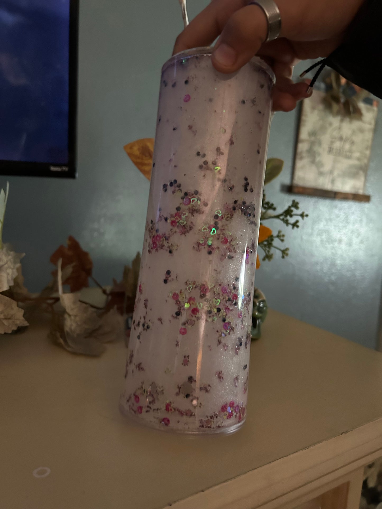 Mica with glitter 20 oz water tumbler