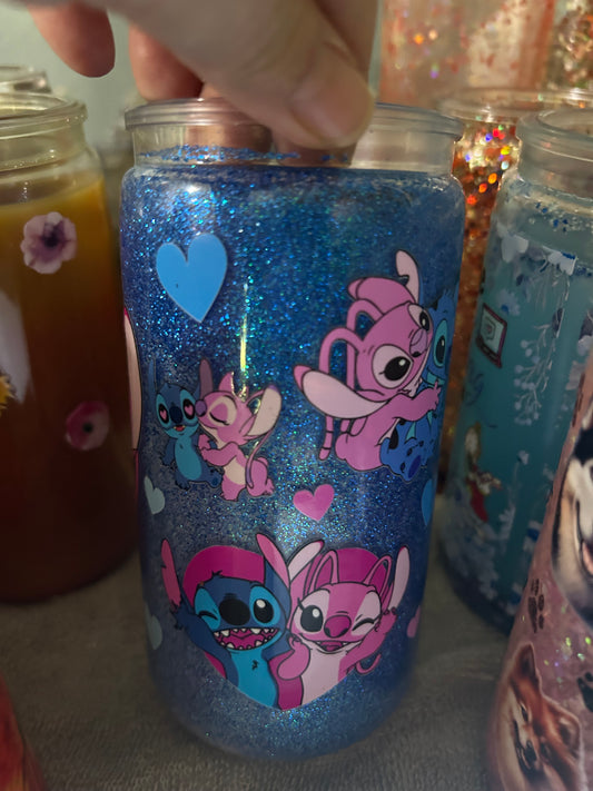 Snow globe tumblers glitter