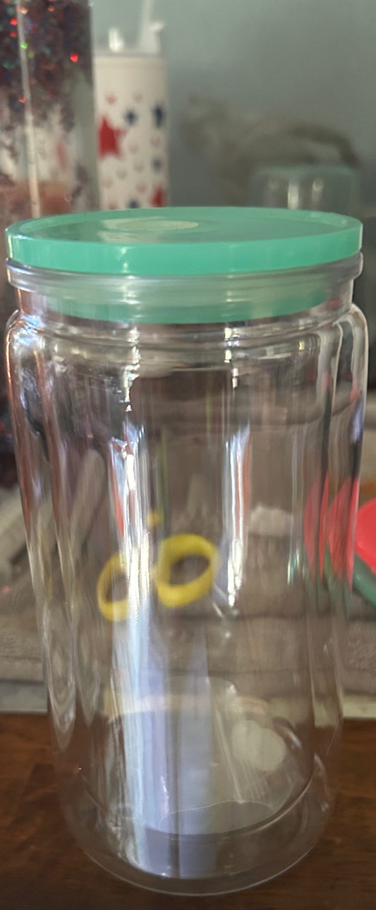 16oz plastic acrylic snow globe you pick your wrap and glitter