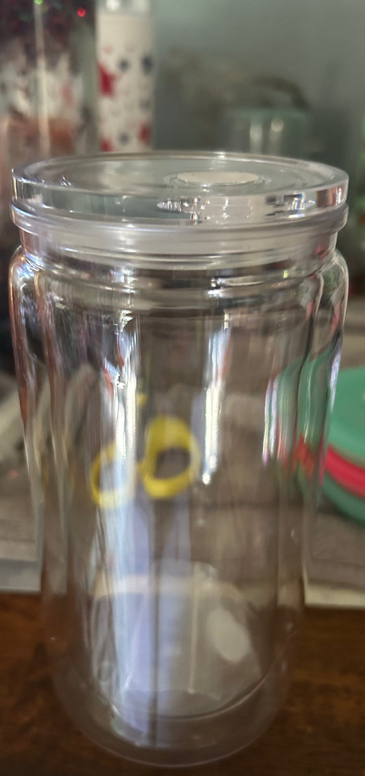 16oz plastic acrylic snow globe you pick your wrap and glitter