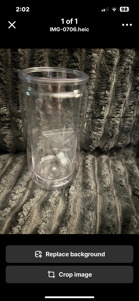 16oz plastic acrylic snow globe you pick your wrap and glitter